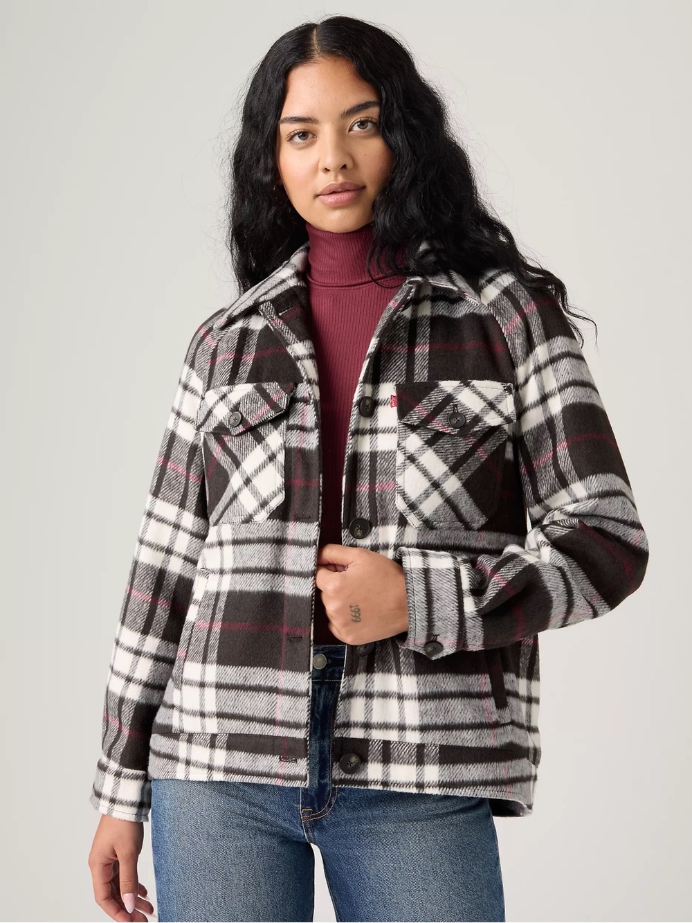 NWT Levi’s plaid raglan sleeve jacket